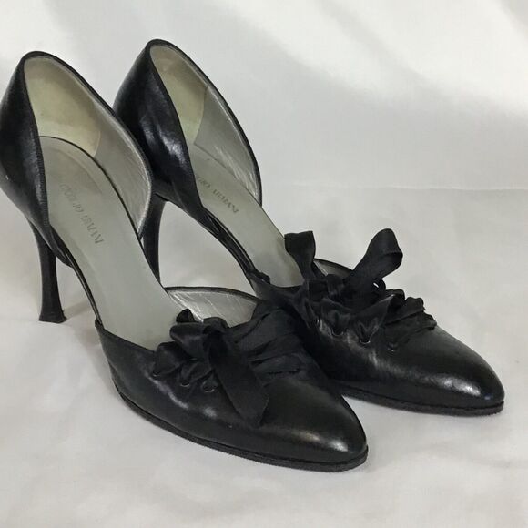 Giorgio Armani Women Pumps Sz. 37/7US Pointed toe Tie Front Detail Sophisticated - Picture 2 of 8